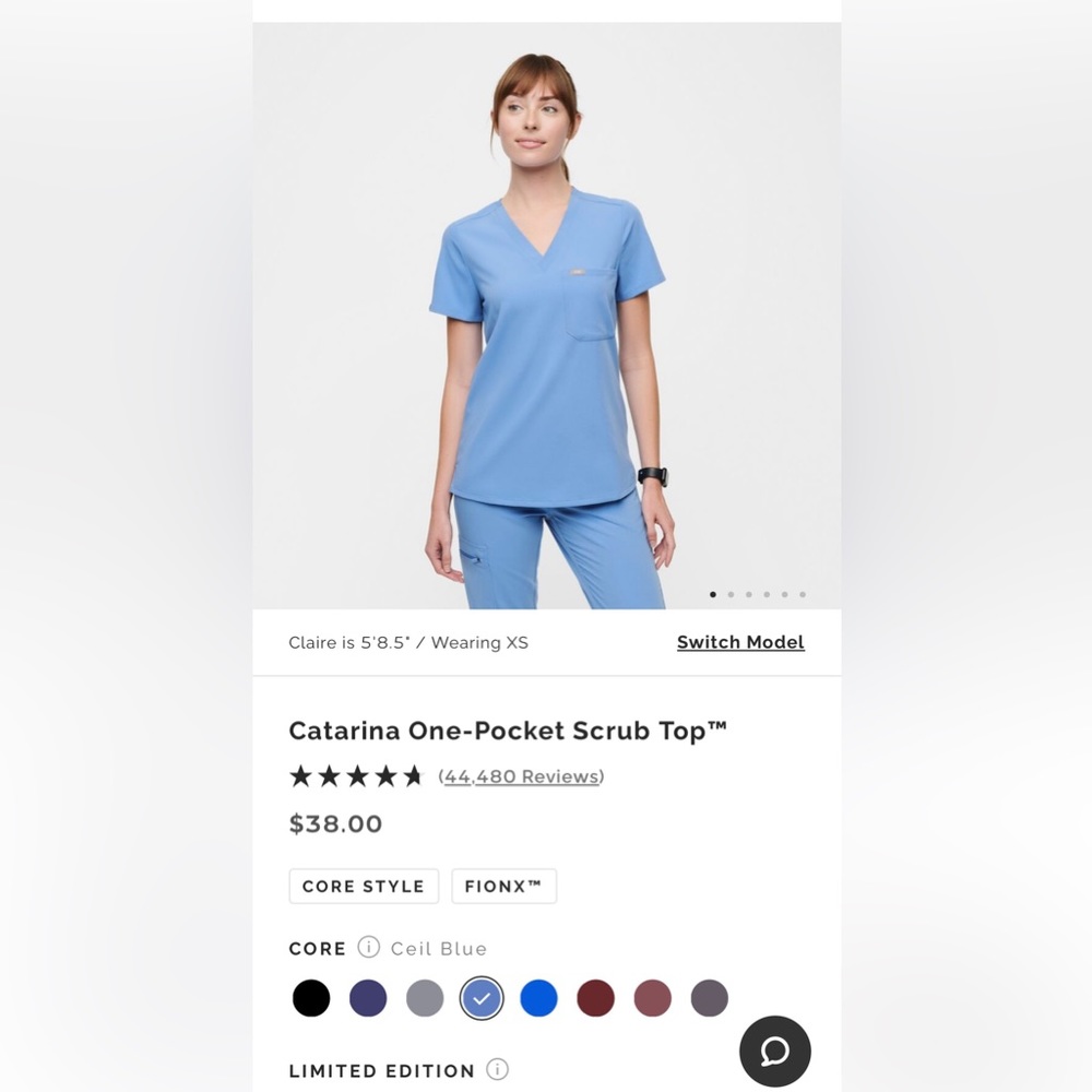 Ceil blue scrub top